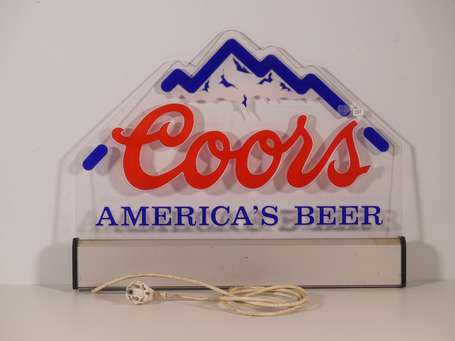 COORS « America's Beer » : PLV lumineuse. 56 x 43.