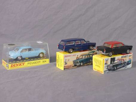 Dinky toys France - 3 véhicules -  2 Peugeot 404 