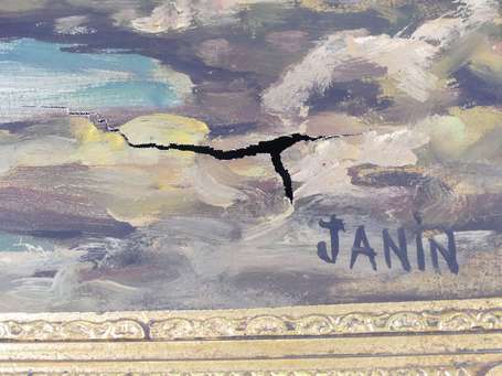 JANIN (XXème siècle) - Paysage bord de mer. Deux 