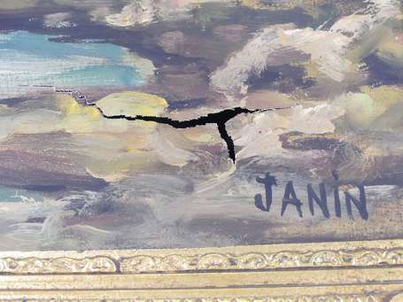 JANIN (XXème siècle) - Paysage bord de mer. Deux 
