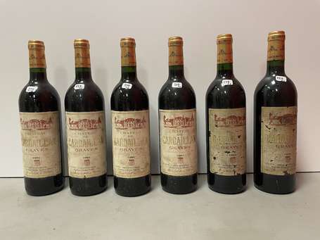 Lot de 6 bouteilles Château de Cardaillan, Graves 