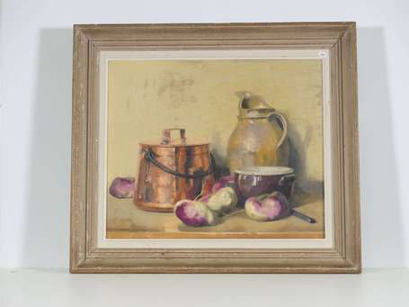 VOLTEAU Jeanne (1912-1996) Nature morte aux navets