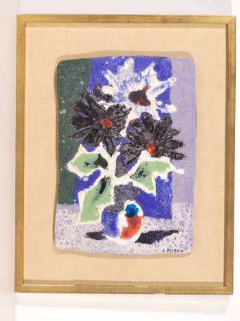 PLISSON Henri (1908-2002) - Fleur sous la neige. 