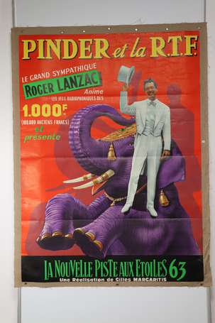 CIRQUE PINDER RTF - Roger Lanzac. Affiche entoilée