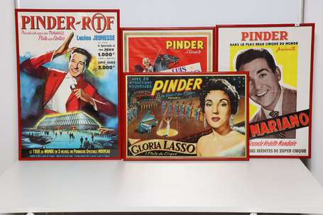 CIRQUE PINDER - Lot de 4 affichettes Gloria Lasso,