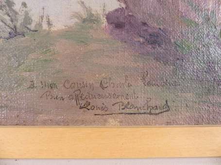 BLANCHARD Louis Xxé Rivière Huile sur toile signée