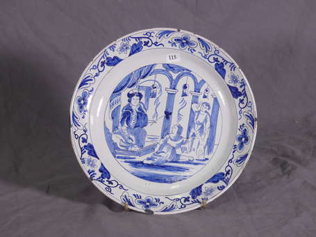 DELFT - Assiette en faïence à décor du Jugement de