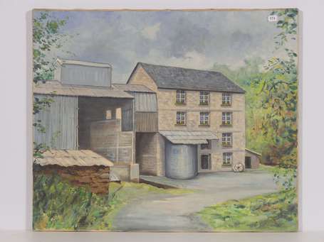 ECOLE Xxé Minoterie Moulin de Kerbellec Huile sur 