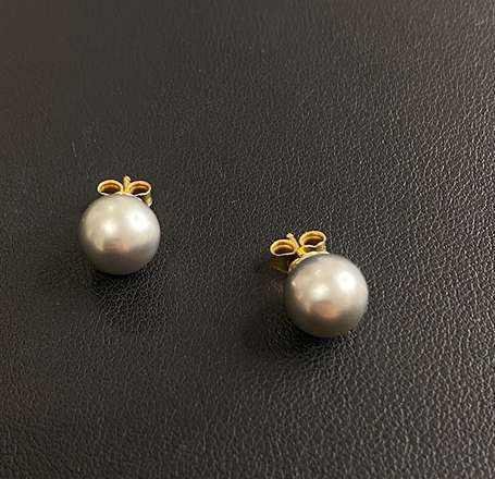 Paire de clous d'oreilles en or jaune 18K 