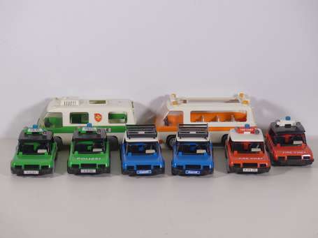 Playmobil vintage - 6 voitures et 2 camions 