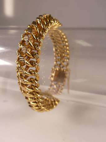 Bracelet maille américaine en or jaune 18K 