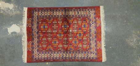 Tapis Turkmène (chaîne, trame et velours en 