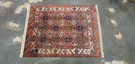 Tapis Turkmène (chaîne, trame et velours en 