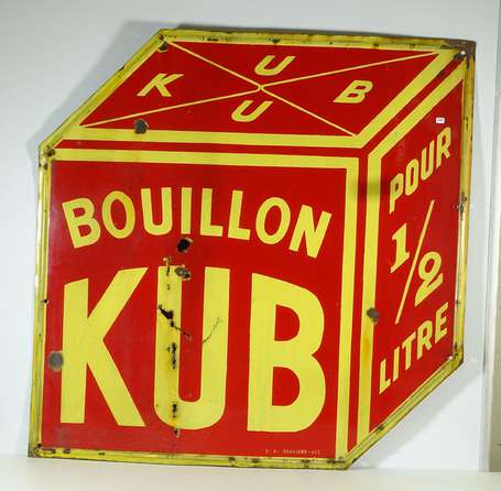 BOUILLON KUB « Pour 1/2 Litre » : Plaque émaillée 