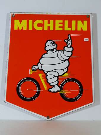 MICHELIN : Plaque émaillée double-face, illustrée 