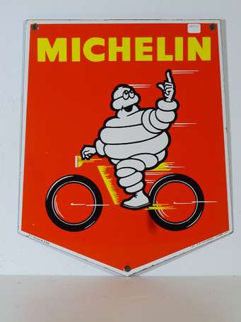 MICHELIN : Plaque émaillée double-face, illustrée 