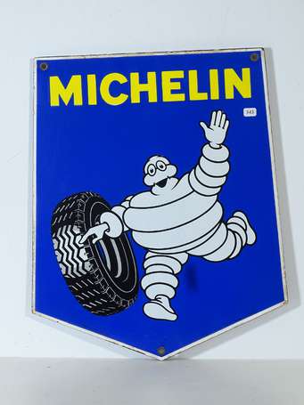 MICHELIN : Plaque émaillée double-face, illustrée 