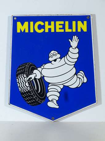 MICHELIN : Plaque émaillée double-face, illustrée 