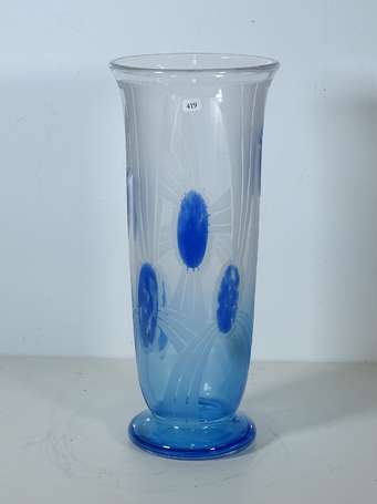 CHARDER, LE VERRE FRANCAIS - Vase en verre à décor