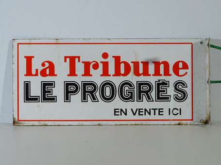 LA TRIBUNE / LE PROGRÈS : Plaque émaillée de 