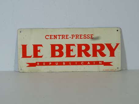 LE BERRY « Centre-Presse » : Bandeau en tôle. Imp 