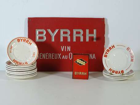 BYRRH : 12 coupelles en faïence, 2 variantes. 5 