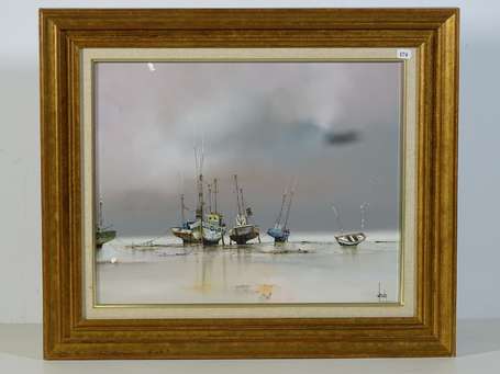 LOUEDIN Bernard (1938) - Bateaux de pêche sur la 