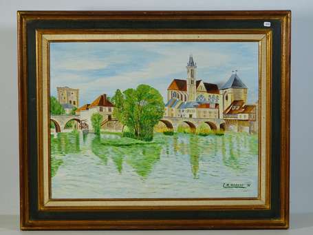 MOREAU Ludovic (1915-1990)- Moret sur Loing Huile 