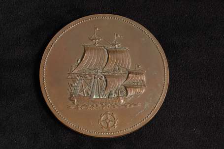 Belle médaille de bronze thème Marine Société 