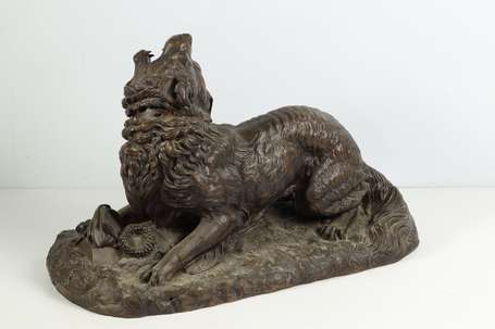 ECOLE XIXè siècle - Chien de garde. Sujet en 