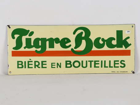 TIGRE-BOCK : Bandeau émaillée bombée. Émaillerie 