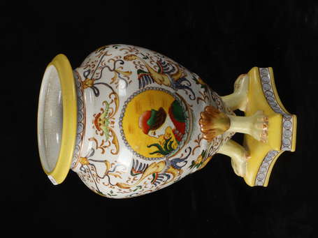 CHINE - Vase ovoïde en céramique craquelée à décor