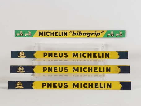 PNEU MICHELIN : 3 Bandeaux d'étagère en tôle 
