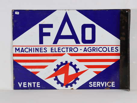 FAO  Machines Electro-Agricole : Plaque émaillée 