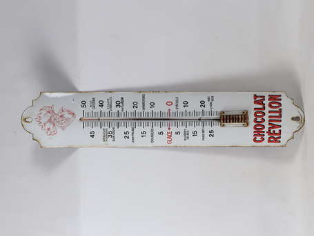 CHOCOLAT REVILLON : Thermomètre émaillé bombé, 