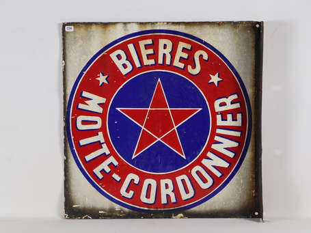 MOTTE-CORDONNIER Bière : Plaque émaillée 