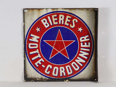 MOTTE-CORDONNIER Bière : Plaque émaillée 