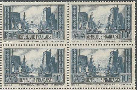 10 francs port de la Rochelle n°261 - Bloc de 4 