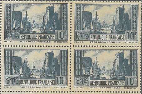 10 francs port de la Rochelle n°261 - Bloc de 4 