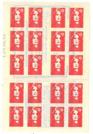 4 carnets Marianne de Briat - T.V.P Rouge n°2874a 