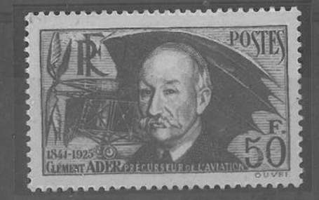 France poste n°398a (papier épais) Clément Ader 