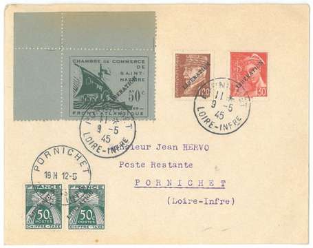Ilot de St Nazaire 1945 sur lettre - Timbre 