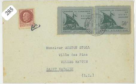 Ilot de St Nazaire 1945 paire de vignettes à 50 