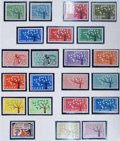 Europa de 1956 (6 pays 13 timbres) à 1969 (25 pays