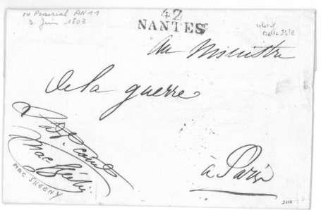 Loire inferieure 42 Nantes lettre du 14 Prairial 