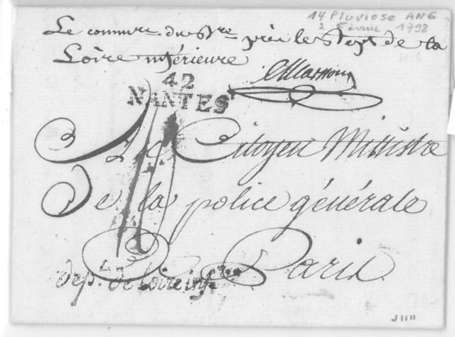 Loire inferieure Lettre avec correspondance du 14 