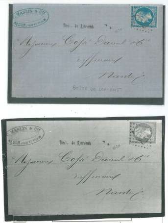France 1862 - 20 centimes bleu oblitéré sur lettre