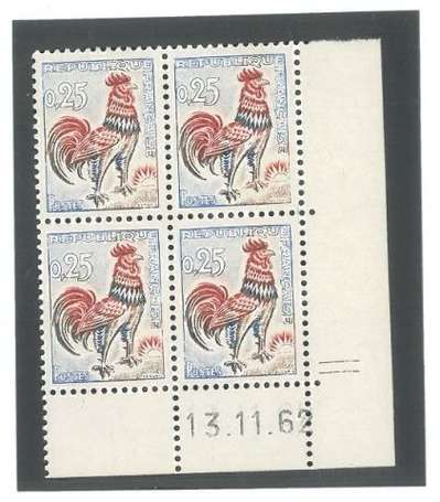 France 1962/65 Coq de Decaris 25cmes Carmin et 