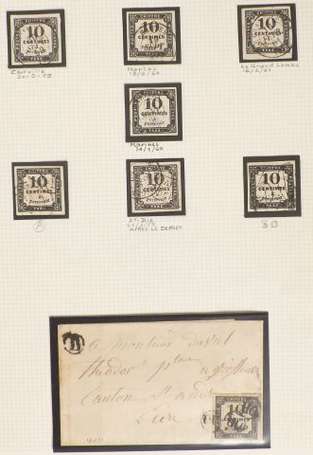 Un classeur contenant des timbres taxes n°1 à 5 