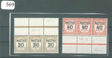 Monaco - 1937 - Timbres taxes n°143a et 146a dans 